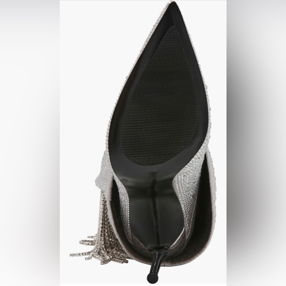 NWT Steve Madden Silver Rhinestone Knee High Boots - Picture 2 of 3